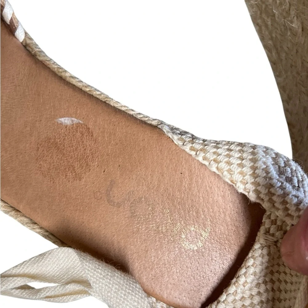 Picon tan taupe suede lace up espadrille wedges Made in Spain